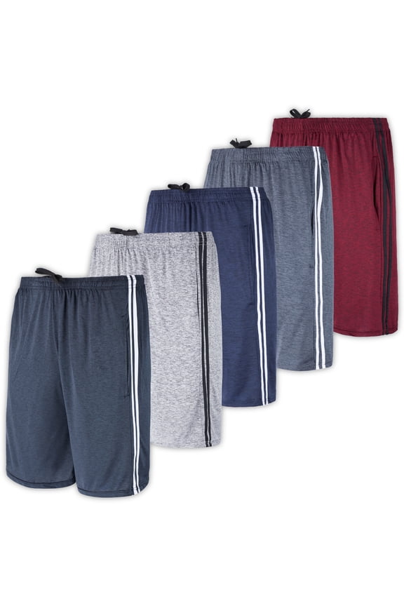 5 Pack: Men's Dry-Fit Sweat Resistant Active Athletic Performance