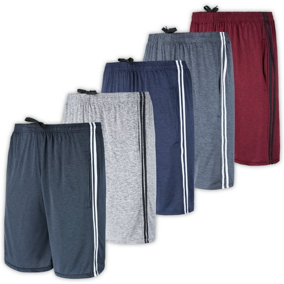 Real Essentials 5 Pack: Men's Dry-Fit Sweat Resistant Active Athletic Performance