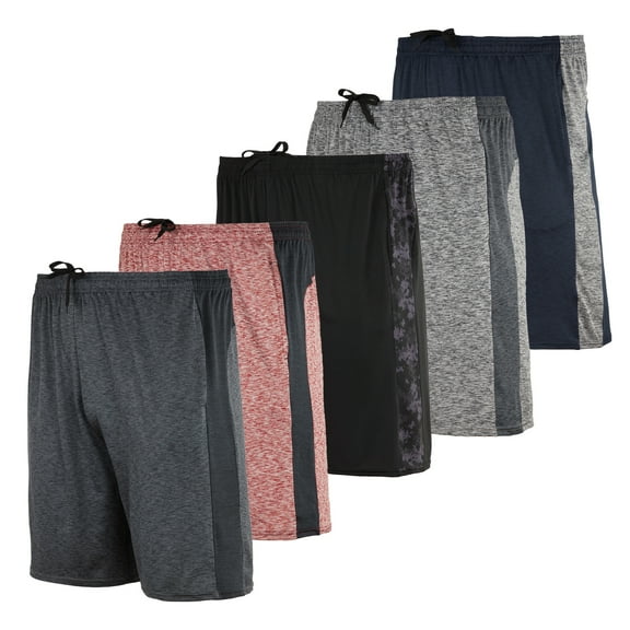 Real Essentials 5 Pack: Men's Dry-Fit Sweat Resistant Active Athletic Performance
