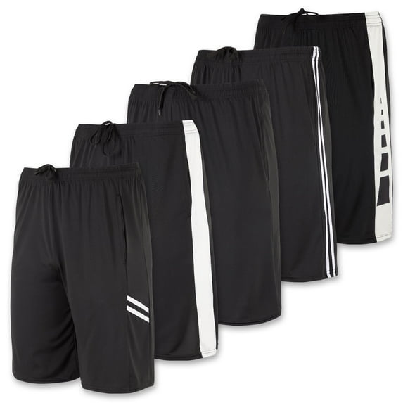 Real Essentials 5 Pack: Men's Dry-Fit Sweat Resistant Active Athletic Performance