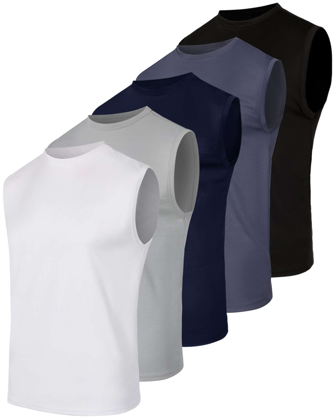 Real Essentials Workout Real Essentials 5 Pack: Men's Mesh Active Athletic Tech Tank Top ...