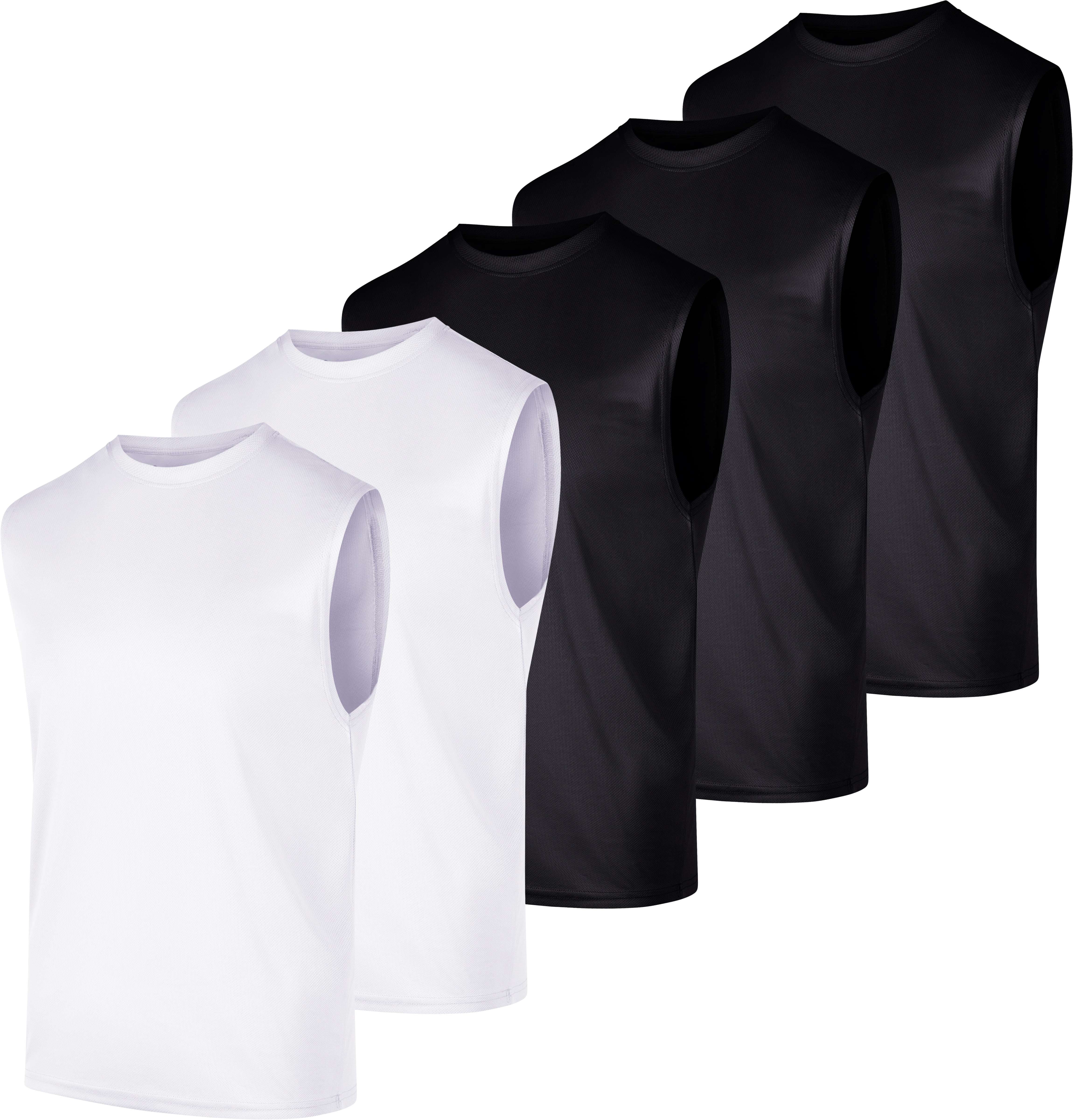 Real Essentials Inner Label Real Essentials 5 Pack: Men's Mesh Active Athletic Tech Tank Top ...