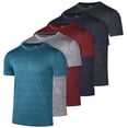 thumbnail image 1 of Real Essentials 5 Pack: Men's Dry-Fit Short Sleeve Crew Neck T Shirts Fitness Running Gym Workout Cool Exercise Athletic Tee, 1 of 8
