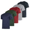 thumbnail image 1 of Real Essentials 5 Pack: Men’s Short Sleeve Dry Fit Active Crew Neck T Shirt - Athletic Running Gym Workout Tee Tops, 1 of 5