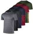 thumbnail image 1 of Real Essentials 5 Pack: Men's Dry-Fit Short Sleeve Crew Neck T Shirts Fitness Running Gym Workout Cool Exercise Athletic Tee, 1 of 8