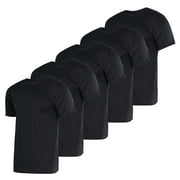 Real Essentials 5 Pack: Men’s Short Sleeve Dry Fit Active Crew Neck T Shirt - Athletic Running Gym Workout Tee Tops