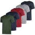 thumbnail image 1 of Real Essentials 5 Pack: Men’s V-Neck Dry-Fit Moisture Wicking Active Athletic Tech Performance T-Shirt, 1 of 7