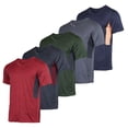 thumbnail image 1 of Real Essentials 5 Pack: Men’s V-Neck Dry-Fit Moisture Wicking Active Athletic Tech Performance T-Shirt, 1 of 7
