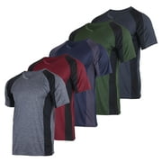 Real Essentials 5 Pack: Men’s V-Neck Dry-Fit Moisture Wicking Active Athletic Tech Performance T-Shirt