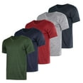 thumbnail image 1 of Real Essentials 5 Pack: Men’s V-Neck Dry-Fit Moisture Wicking Active Athletic Tech Performance T-Shirt, 1 of 7