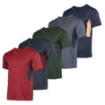 thumbnail image 1 of Real Essentials 5 Pack: Men’s V-Neck Dry-Fit Moisture Wicking Active Athletic Tech Performance T-Shirt, 1 of 7