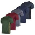 thumbnail image 1 of Real Essentials 5 Pack: Men’s V-Neck Dry-Fit Moisture Wicking Active Athletic Tech Performance T-Shirt, 1 of 7