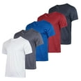 thumbnail image 1 of Real Essentials 5 Pack: Men’s V-Neck Dry-Fit Moisture Wicking Active Athletic Tech Performance T-Shirt, 1 of 7
