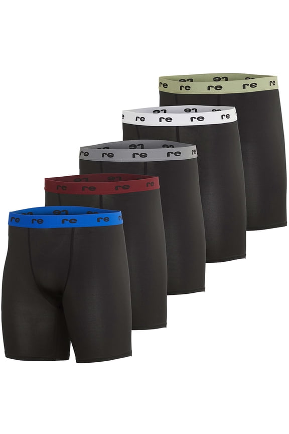 5 Pack: Mens Compression Shorts - Quick Dry Performance Active Underwear (Available in Big & Tall)
