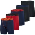 thumbnail image 1 of Real Essentials 5 Pack: Mens Compression Shorts - Quick Dry Performance Active Underwear (Available in Big & Tall), 1 of 6