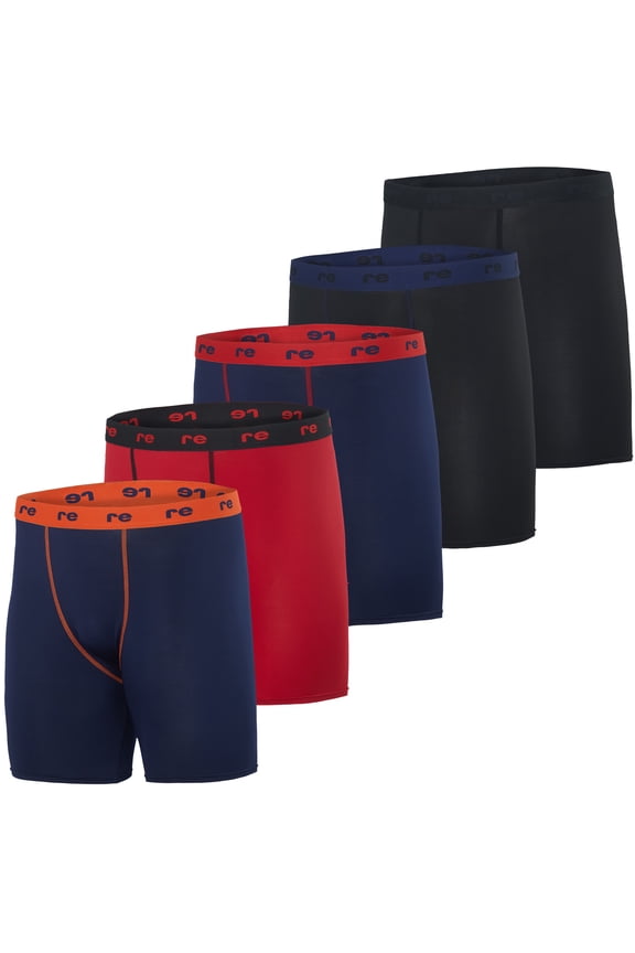 5 Pack: Mens Compression Shorts - Quick Dry Performance Active Underwear (Available in Big & Tall)