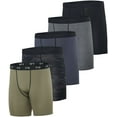 thumbnail image 1 of Real Essentials 5 Pack: Mens Compression Shorts - Quick Dry Performance Active Underwear (Available in Big & Tall), 1 of 6