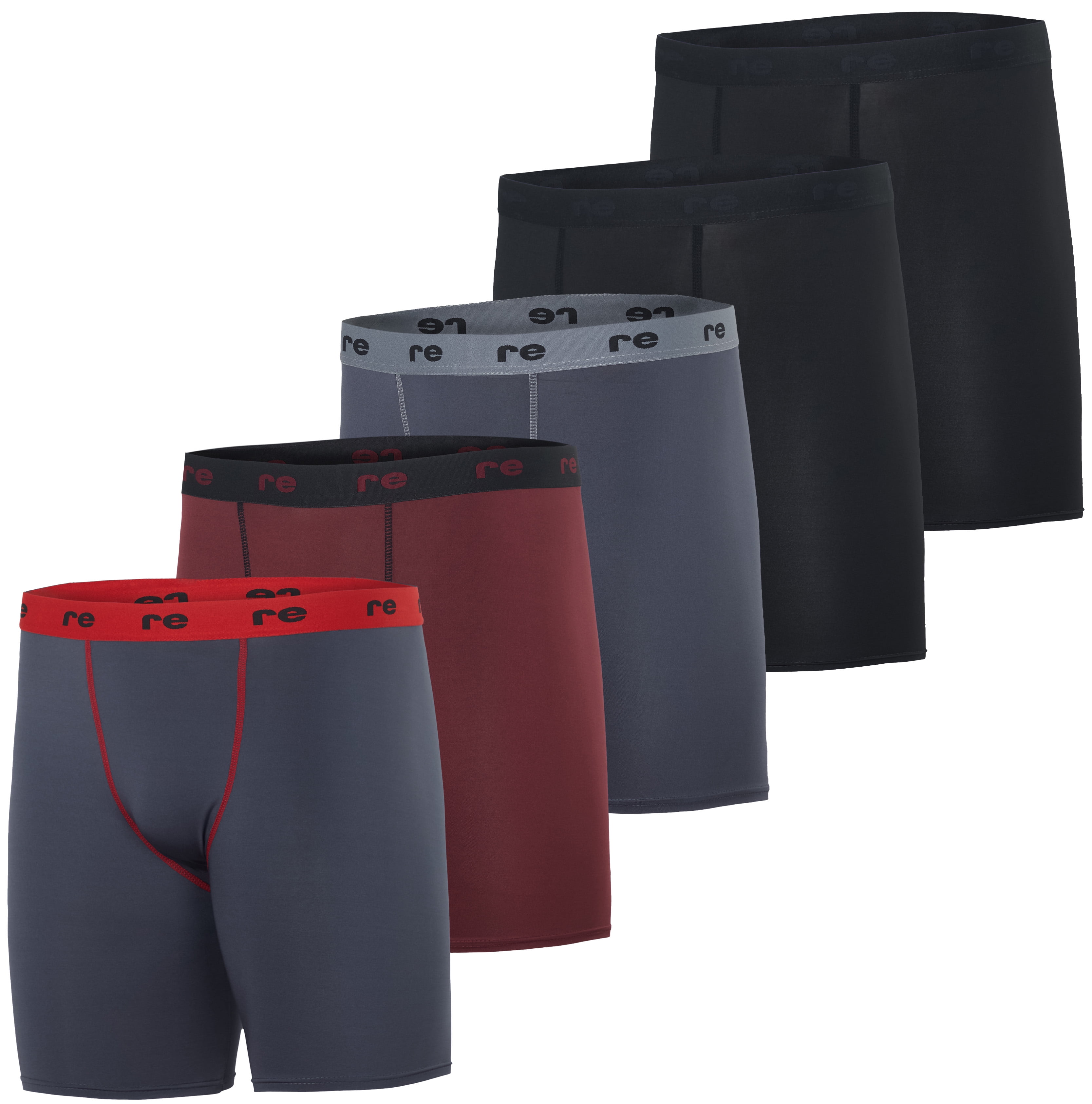 Real Essentials 5 Pack Mens Compression Shorts Quick Dry Performance Active Underwear Available in Big Tall Walmart