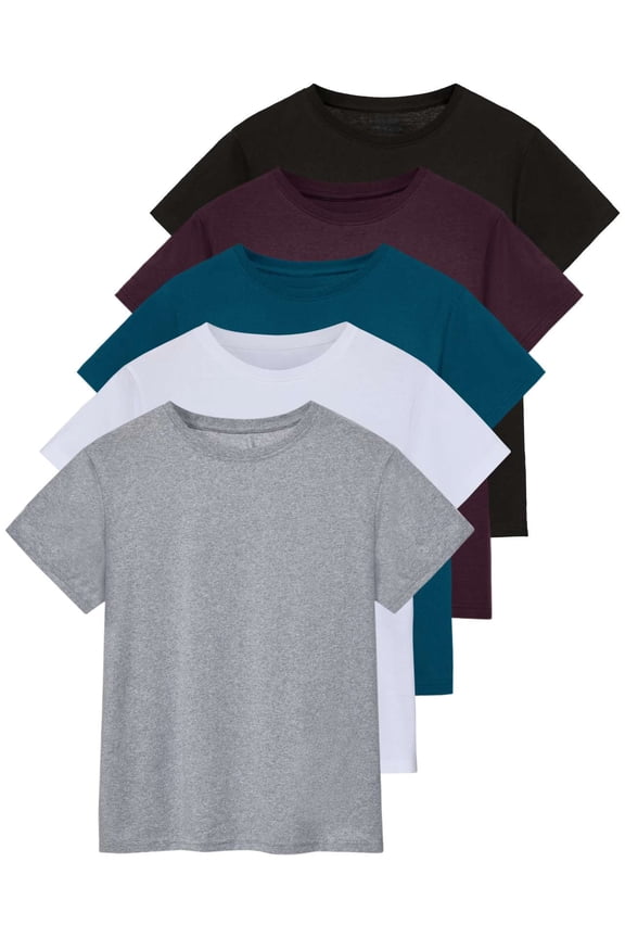 5 Pack: Women’s 100% Cotton Oversized Short Sleeve T-Shirts Fashion Trendy Tees (Available in Plus Size)