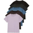 thumbnail image 1 of Real Essentials 5 Pack: Women’s 100% Cotton Oversized Short Sleeve T-Shirts Fashion Trendy Tees (Available in Plus Size), 1 of 5
