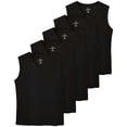 thumbnail image 1 of Real Essentials 5 Pack: Women's 100% Cotton V-Neck Sleeveless Tank Top Basic Ladies Casual Shirts (Available In Plus Size), 1 of 5