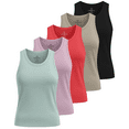 thumbnail image 1 of Real Essentials 5 Pack: Women’s Breeze Tech Racerback Tank Top – Sleeveless Workout Athletic Running Shirt (Plus Available), 1 of 6