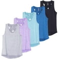 thumbnail image 1 of Real Essentials 5 Pack: Women's Crossback Keyhole Open Back Workout Tank Top Dry-Fit Sleeveless Yoga Gym (Available In Plus), 1 of 7