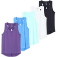 thumbnail image 1 of Real Essentials 5 Pack: Women's Crossback Keyhole Open Back Workout Tank Top Dry-Fit Sleeveless Yoga Gym (Available In Plus), 1 of 7