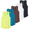 thumbnail image 1 of Real Essentials 5 Pack: Women's Crossback Keyhole Open Back Workout Tank Top Dry-Fit Sleeveless Yoga Gym (Available In Plus), 1 of 7