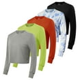 thumbnail image 1 of Real Essentials 5 Pack: Women's Dry Fit Crop Top - Long Sleeve Crew Neck Stretch Athletic Tee (Available in Plus Size), 1 of 7