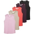 thumbnail image 1 of Real Essentials 5 Pack: Women's Dry-Fit Racerback Muscle Tank Tops –Workout Shirts Mesh Insert, Athletic (Available in Plus), 1 of 6