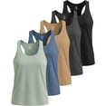 thumbnail image 1 of Real Essentials 5 Pack: Women's Dry Fit Tank Top - Racerback Sleeveless Workout Athletic Gym Shirt (Available in Plus), 1 of 5