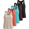 thumbnail image 1 of Real Essentials 5 Pack: Women's Dry Fit Tank Top - Racerback Sleeveless Workout Athletic Gym Shirt (Available in Plus), 1 of 5