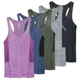 thumbnail image 1 of Real Essentials 5-Pack Women's Racerback Tank Top Dry-Fit Athletic Performance Yoga Activewear (Available in Plus Size), 1 of 7