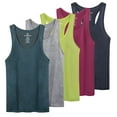 thumbnail image 1 of Real Essentials 5-Pack Women's Racerback Tank Top Dry-Fit Athletic Performance Yoga Activewear (Available in Plus Size), 1 of 7