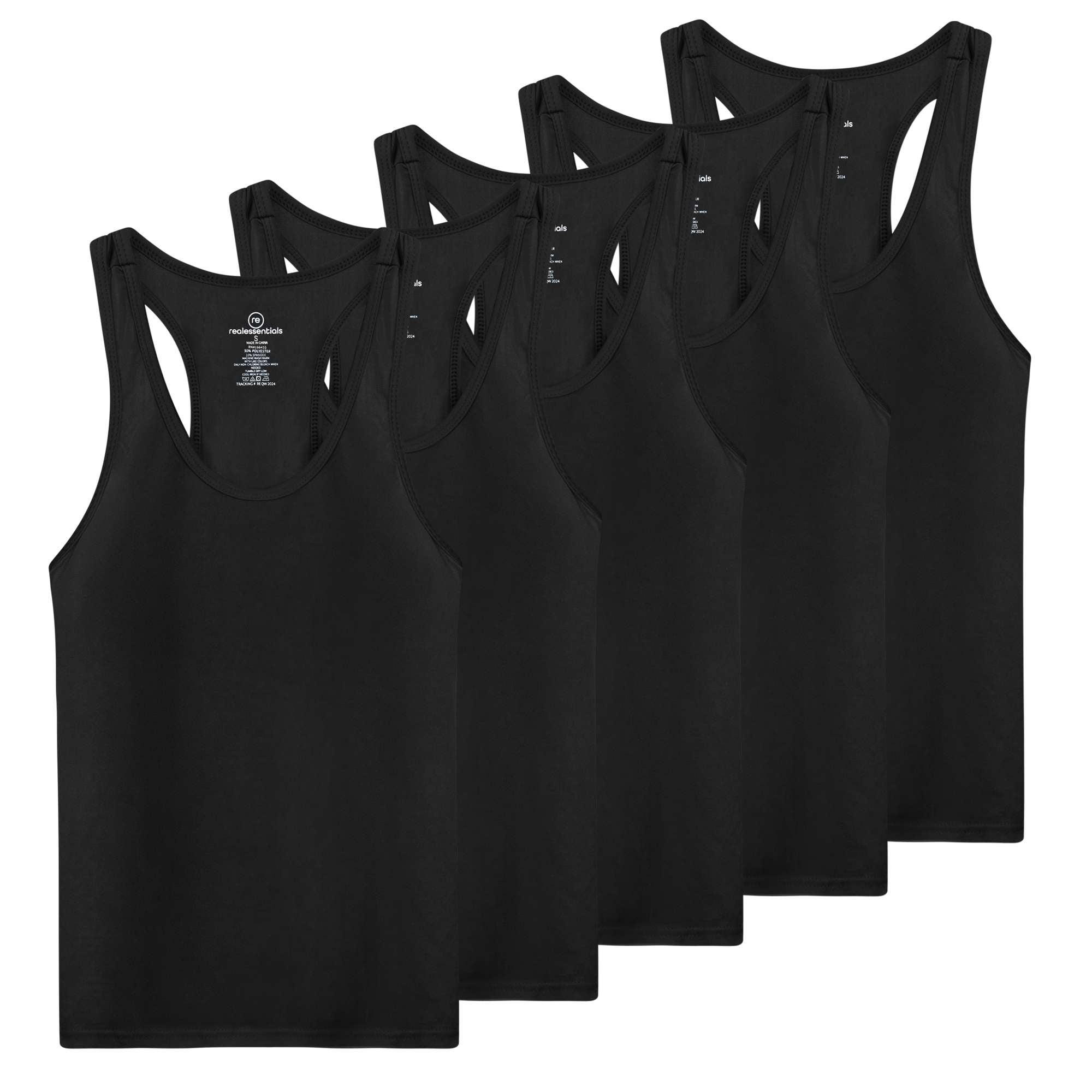 Real Essentials Inner Label Real Essentials 5-Pack Women's Racerback Tank Top Dry-Fit Athletic ...