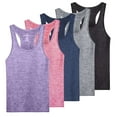 thumbnail image 1 of Real Essentials 5-Pack Women's Racerback Tank Top Dry-Fit Athletic Performance Yoga Activewear (Available in Plus Size), 1 of 7