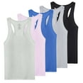 thumbnail image 1 of Real Essentials 5-Pack Women's Racerback Tank Top Dry-Fit Athletic Performance Yoga Activewear (Available in Plus Size), 1 of 7