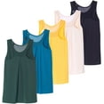 thumbnail image 1 of Real Essentials 5 Pack: Women's Racerback Workout Tank Top Mesh Back Dry-Fit Sleeveless Running Gym (Available In Plus Size), 1 of 6