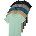 thumbnail image 1 of Real Essentials 5 Pack: Women's Short Sleeve Breeze Tech V-Neck T Shirt –Workout Top Wicking Dry Fit Athletic Tee (Plus), 1 of 6
