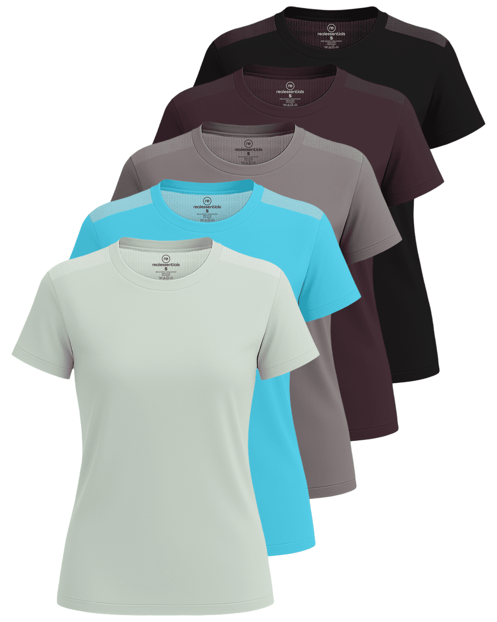 Real Essentials 5 Pack Women s Short Sleeve Mesh Insert T Shirts real-essentials-5-pack-women-s-short-sleeve-mesh-insert-t-shirts