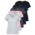 thumbnail image 1 of Real Essentials 5 Pack: Women's Dry Fit Short Sleeve V Neck Workout Top - Fitness Gym Athletic Yoga T-Shirt (Plus Available), 1 of 3