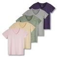 thumbnail image 1 of Real Essentials 5 Pack: Women's Dry Fit Short Sleeve V Neck Workout Top - Fitness Gym Athletic Yoga T-Shirt (Plus Available), 1 of 6