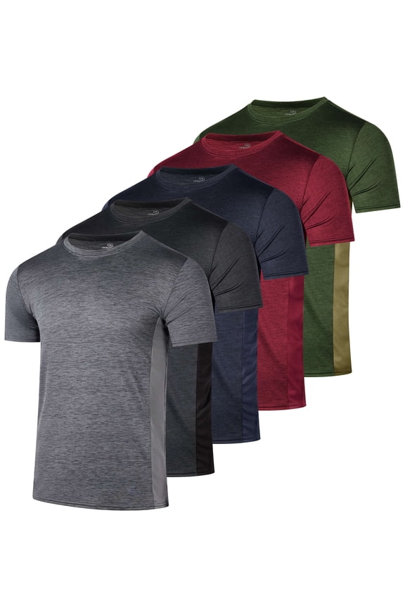 5 Pack: Boy's Dry Fit Short Sleeve T-Shirt - Athletic Baseball Soccer Tee Tops for Kids Youth & Teens
