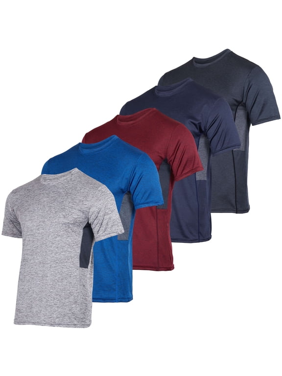 5 Pack: Youth Dry-Fit Wicking Active Athletic Performance Short Sleeve T-Shirt Boys & Girls Shirts
