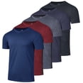 thumbnail image 1 of Real Essentials 5 Pack: Boy's Dry Fit Short Sleeve T-Shirt - Athletic Baseball Soccer Tee Tops for Kids Youth & Teens, 1 of 7