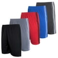 thumbnail image 1 of Real Essentials Boys' 5-Pack Mesh Active Athletic Performance Basketball Shorts With Pockets, 1 of 7