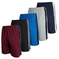 thumbnail image 1 of Real Essentials Boys' 5-Pack Mesh Active Athletic Performance Basketball Shorts With Pockets, 1 of 7