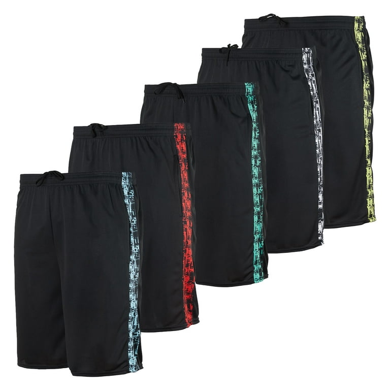 5 Pack:Men's Dry-Fit Sweat Resistant Active Athletic Performance