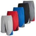 thumbnail image 1 of Real Essentials Boys' 5-Pack Mesh Active Athletic Performance Basketball Shorts With Pockets, 1 of 7